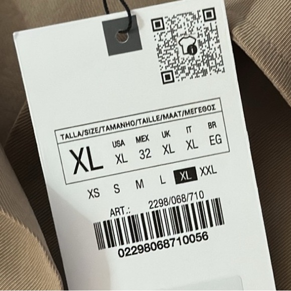 🎤🎉 Zara Beige Button Down Shirt Dress with Belt Sz XL - Picture 16 of 16